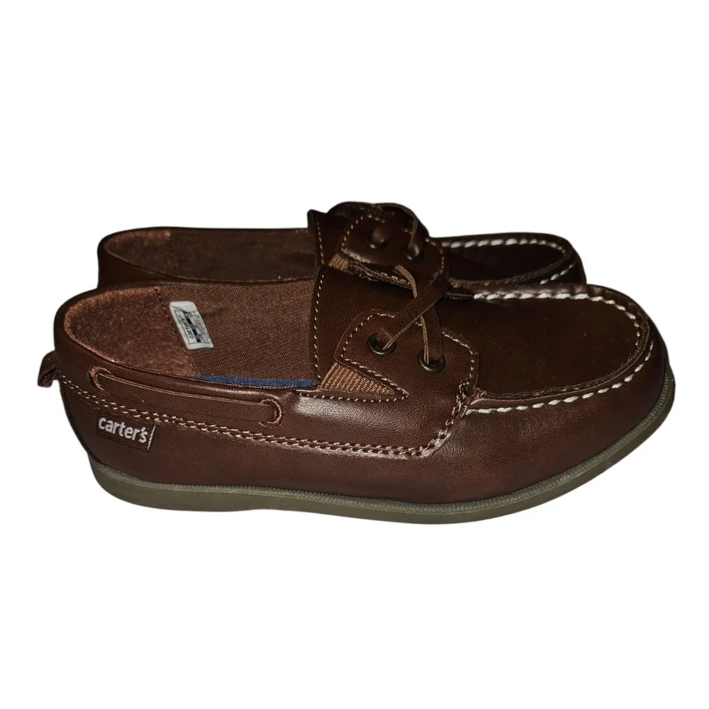 Carter’s Toddler Boys Boat Shoes Size 12 Brown Slip-On Casual Classic Style
